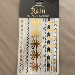 Metallic temporary tattoos. Rain brand.